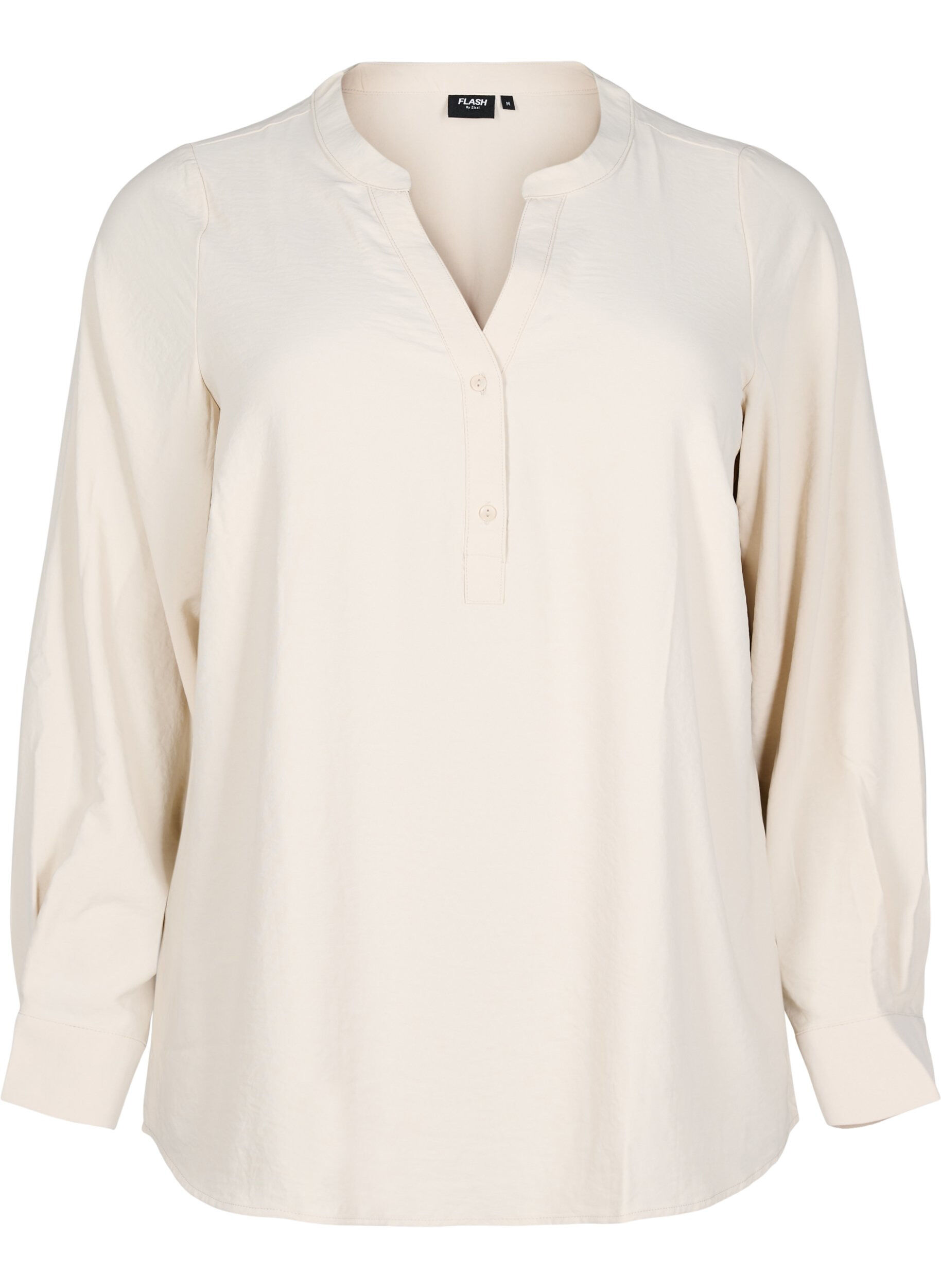 Zizzi FLASH - Bluse mit langen &Auml;rmeln, Beige, Packshot image number 0