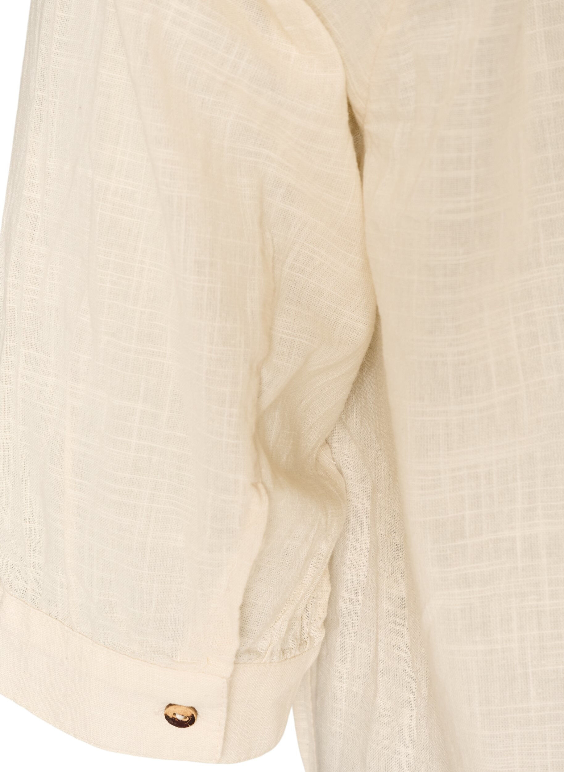 ZizziTunika aus Baumwolle mit V-Ausschnitt, Vanille, Packshot image number 3