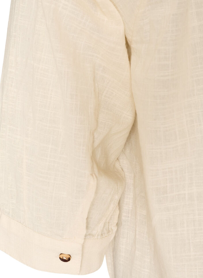 Tunika aus Baumwolle mit V-Ausschnitt, Vanille, Packshot image number 3