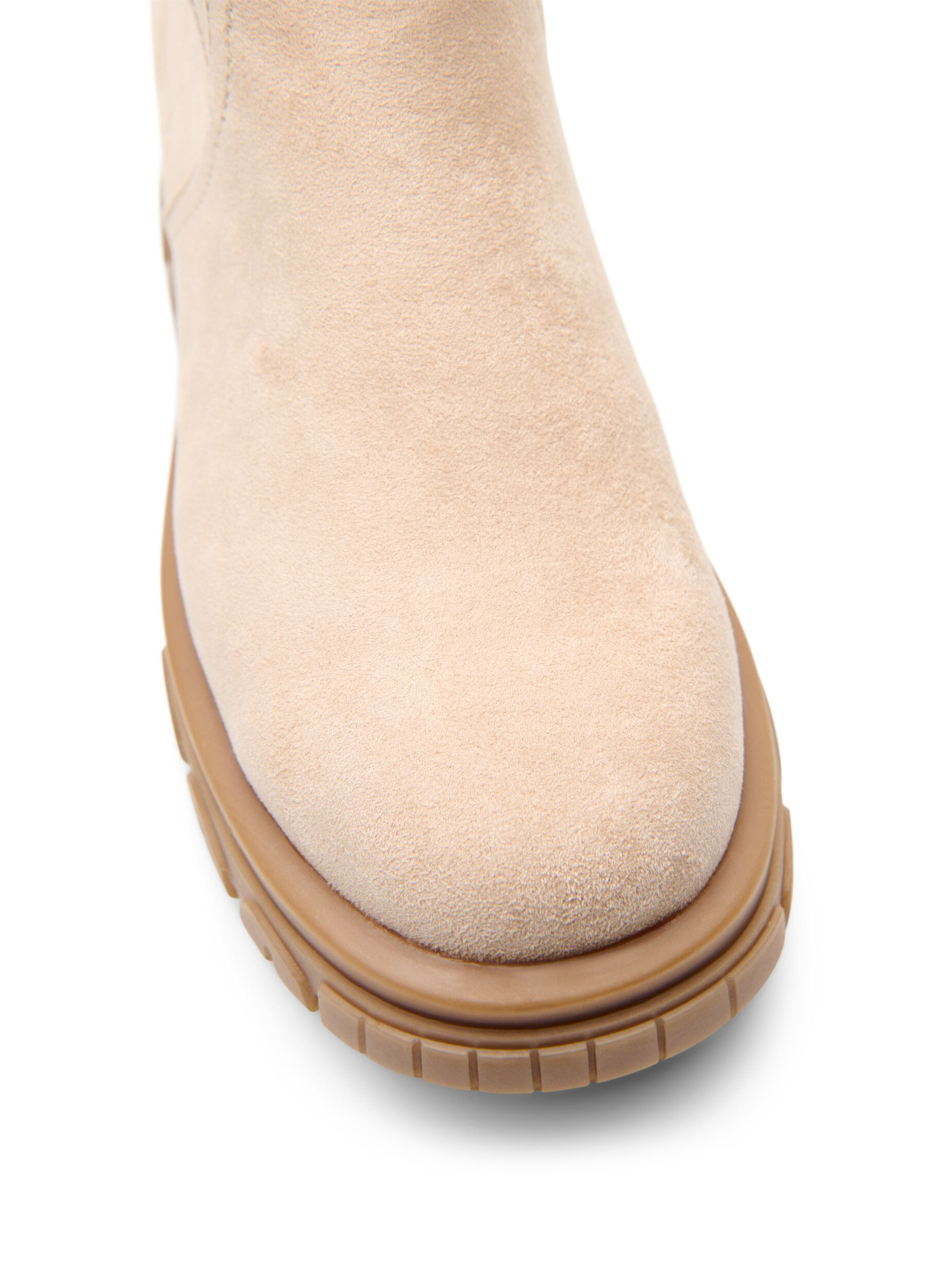 Zizzi Extra-Weite - Grober Stiefel aus Wildlederimitat., Beige, Packshot image number 3