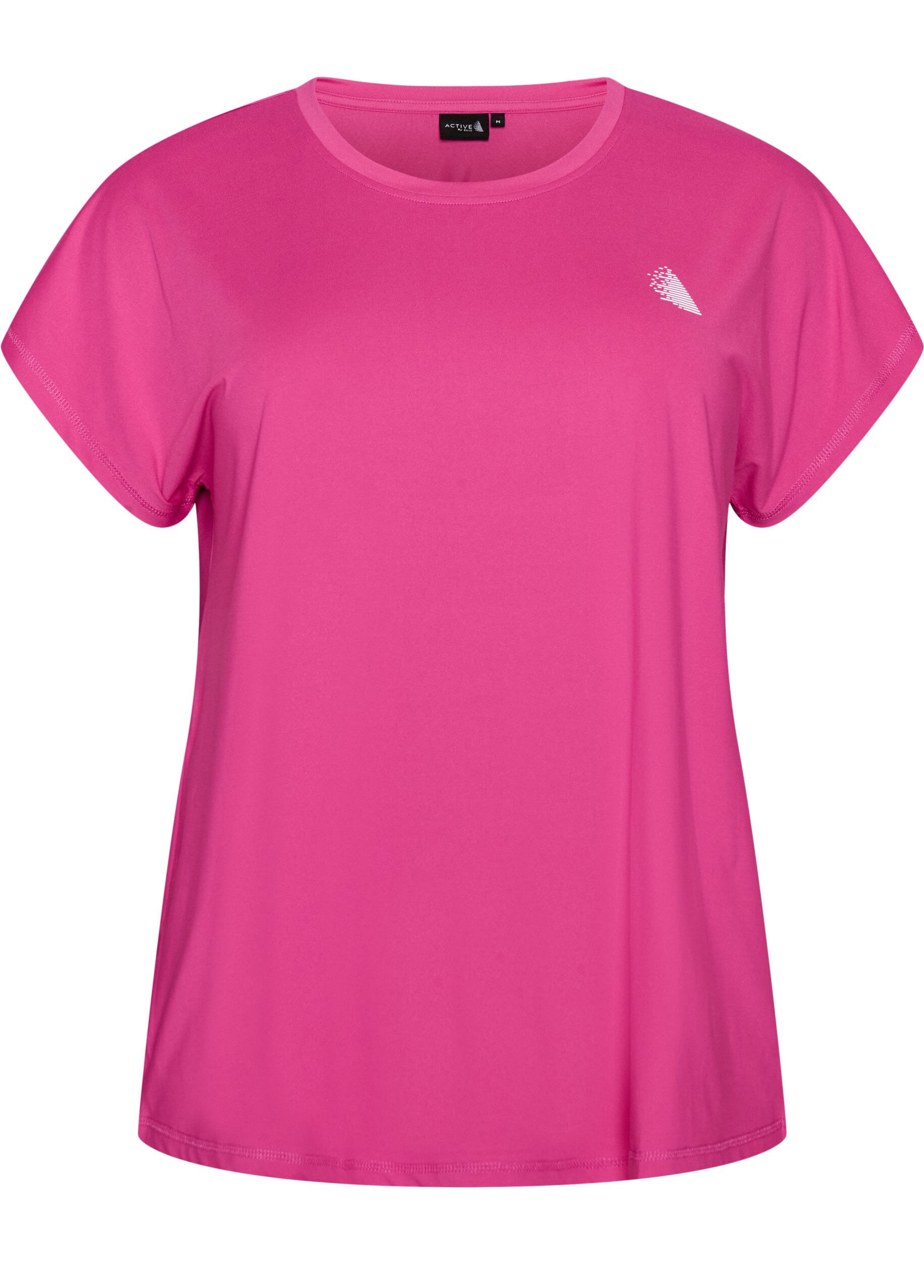 ZizziEinfarbiges Trainings-T-Shirt, Pink, Packshot image number 0