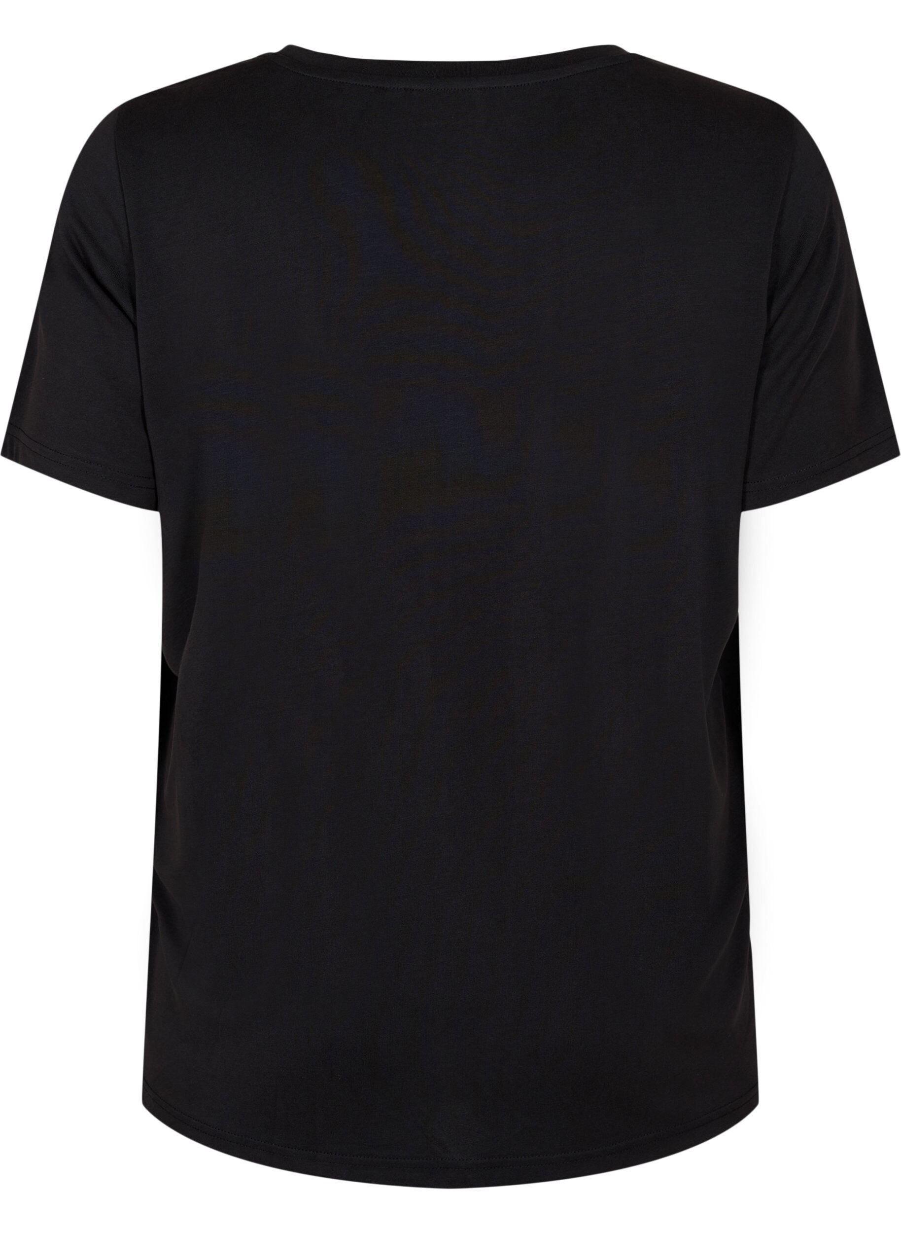 Zizzi T-Shirt aus TENCEL&trade; Modal mit Rundhalsausschnitt, Schwarz, Packshot image number 1