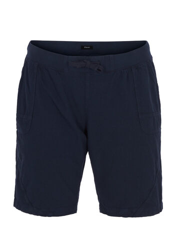 Lockere Shorts aus Baumwolle mit Taschen , Night Sky, Packshot image number 0
