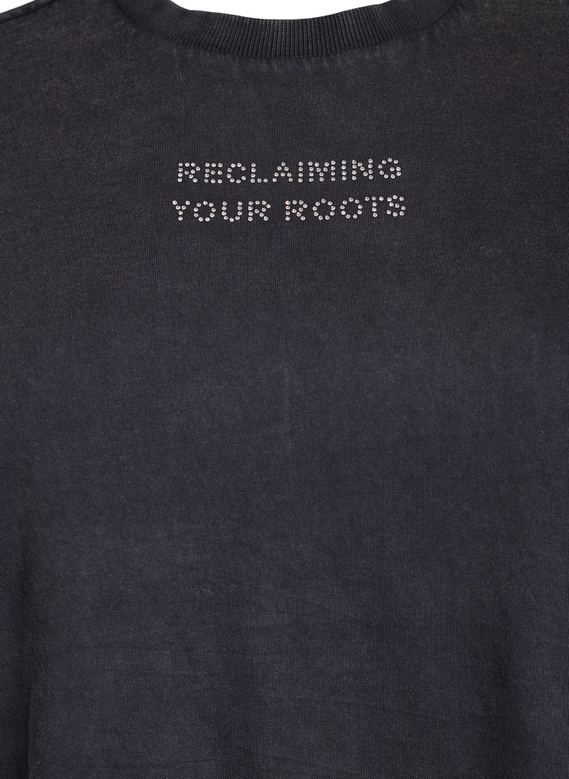 Zizzi T-Shirt aus Bio-Baumwolle mit Nieten, Grau, Packshot image number 2