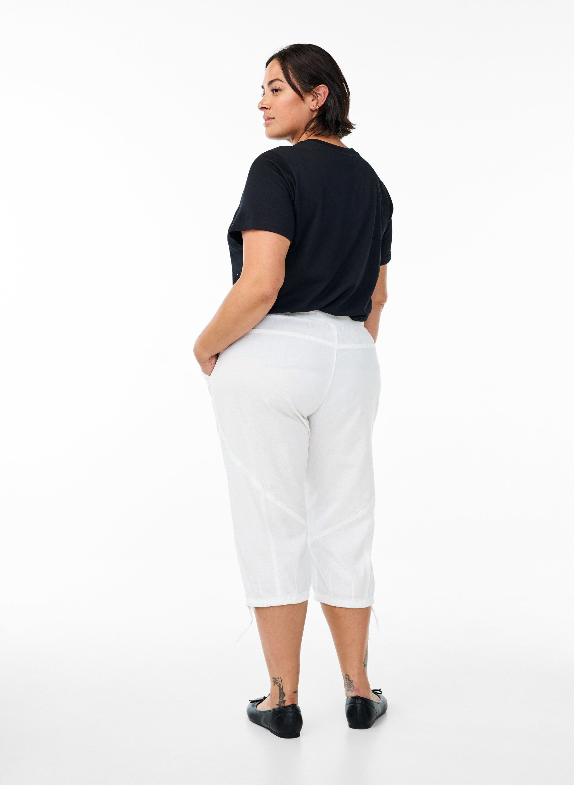 ZizziCapri-Hose aus Baumwolle, Wei&szlig;, Model image number 1