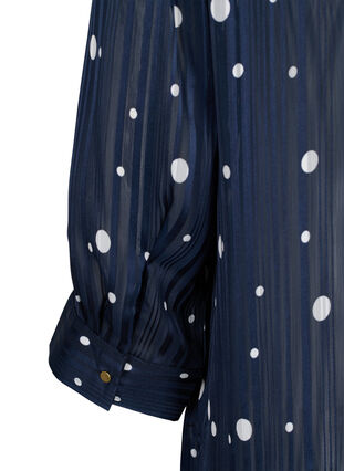 Hemdbluse mit Print und 3/4-Ärmeln, Navy Blazer Dot, Packshot image number 3