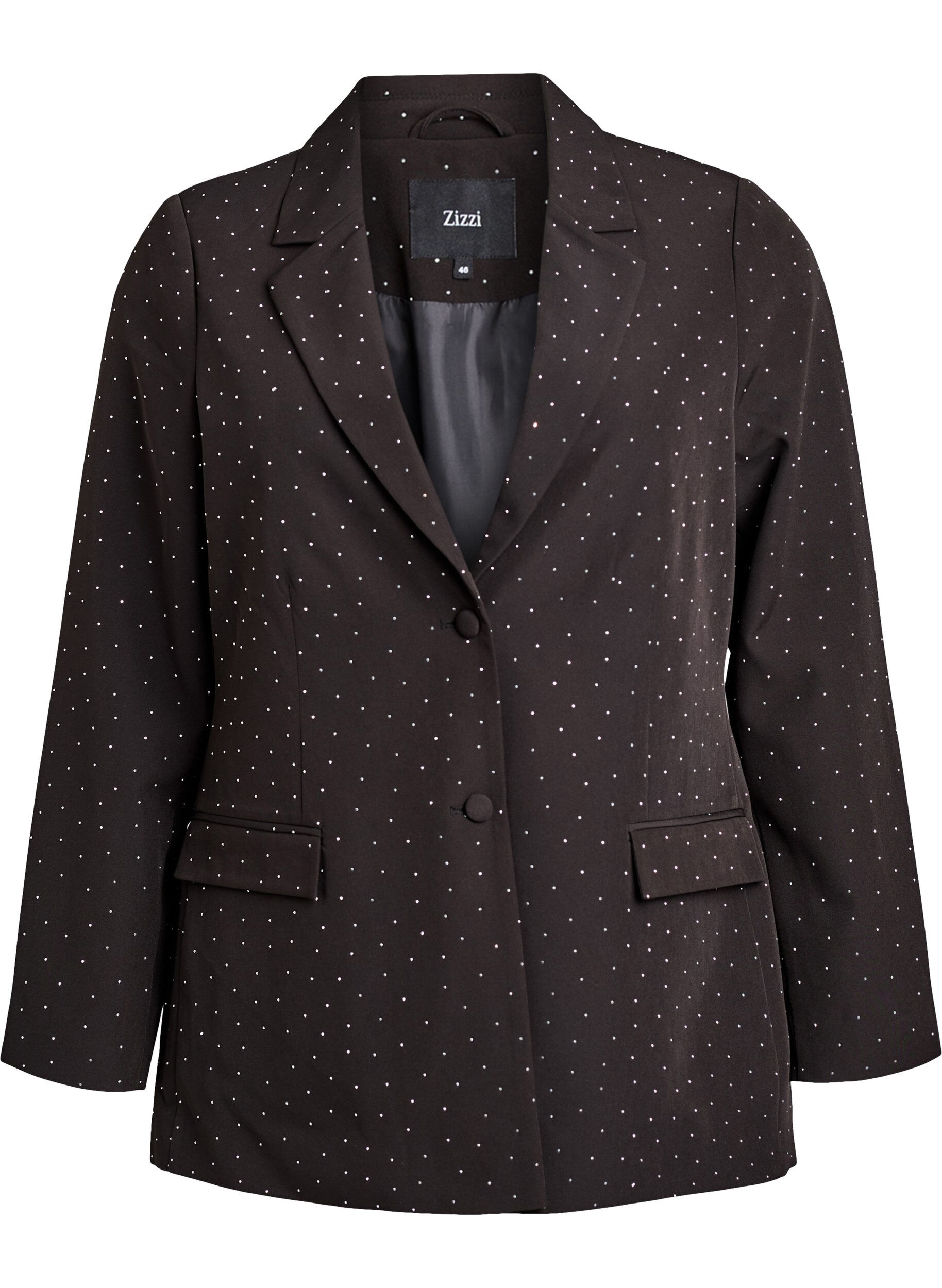 Zizzi Blazer mit Strasssteinen, Schwarz, Packshot image number 0