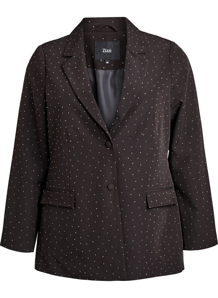 Blazer mit Strasssteinen, Schwarz, Packshot