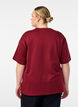 T-Shirt mit Strasssteinen und Rundhalsausschnitt, Dunkles Bordeaux, Model image number 2