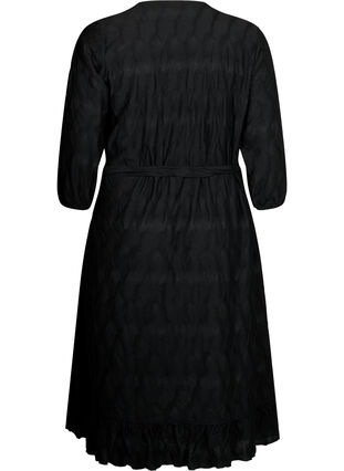 FLASH - 3/4 Ärmel Wrap Kleid, Black, Packshot image number 1