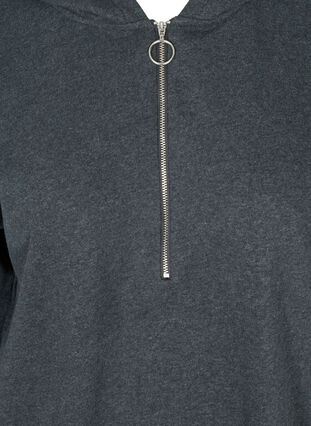 Sweatkleid mit Kapuze und Reißverschluss, Dark Grey Melange, Packshot image number 2
