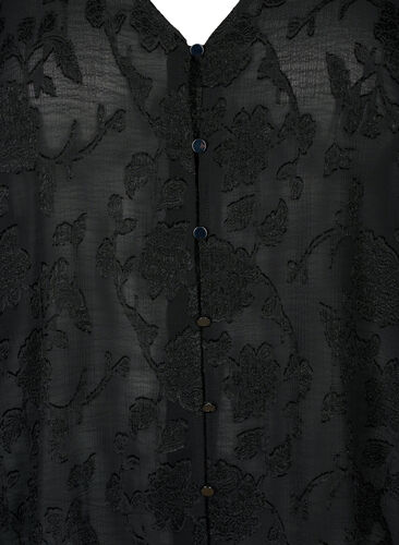 Langärmliges Hemd mit Jacquard-Look, Black, Packshot image number 2