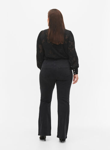 Ellen Bootcut-Jeans mit hoher Taille, Grey Denim, Model image number 1