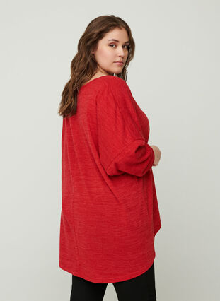 Bluse mit langen Ärmeln, High Risk Red ASS, Model image number 1