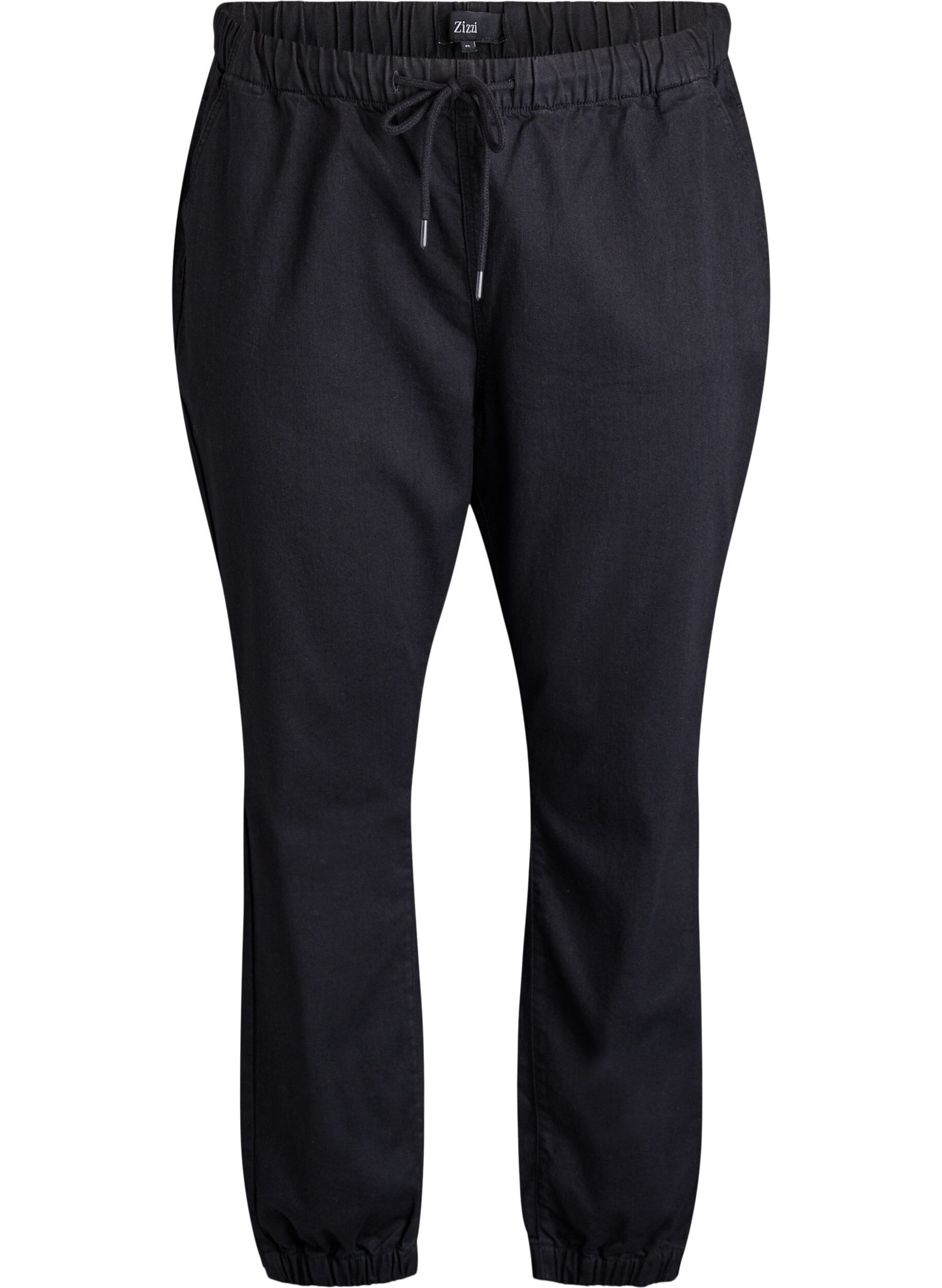 Zizzi Jeans-Jogginghose mit Taschen, Schwarz, Packshot image number 0