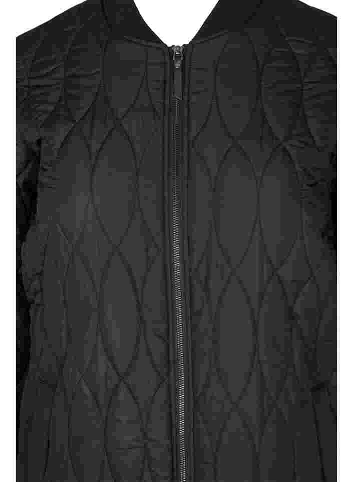 Gesteppte Thermojacke mit Reißverschluss und Taschen, Black, Packshot image number 2