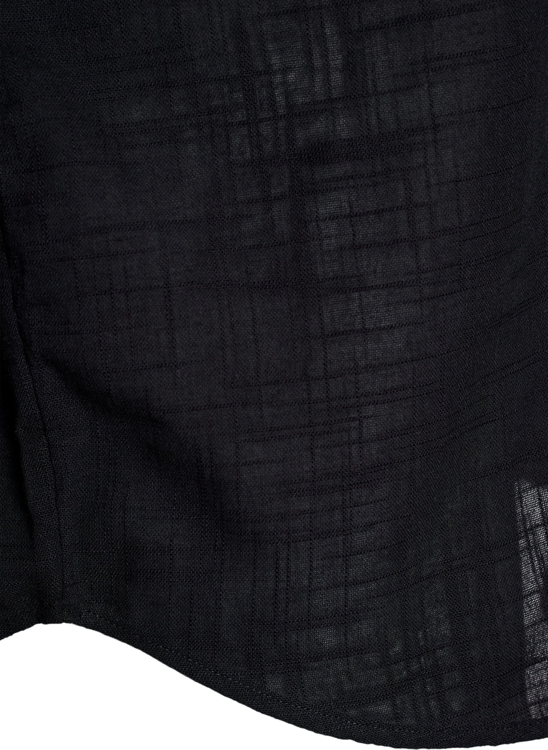 Zizzi Lockere Bluse mit angeschnittenen &Auml;rmeln, Schwarz, Packshot image number 3