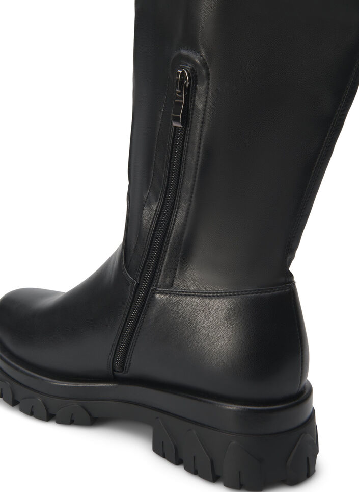 Stiefel mit langem Schaft, Schwarz, Packshot image number 4