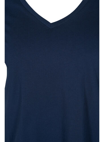 2er-Pack basic T-Shirts aus Baumwolle, Black/Navy B, Packshot image number 3