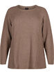 Melange-Pullover mit Seitenschlitz, Walnut/White Mel., Packshot image number 0