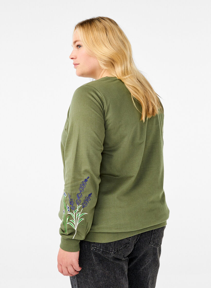 Sweatshirt mit Blumenstickereien, D. L. Green W. emb., Model image number 1