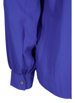 Viskosebluse mit breitem Kragen, Dazzling Blue, Packshot image number 3