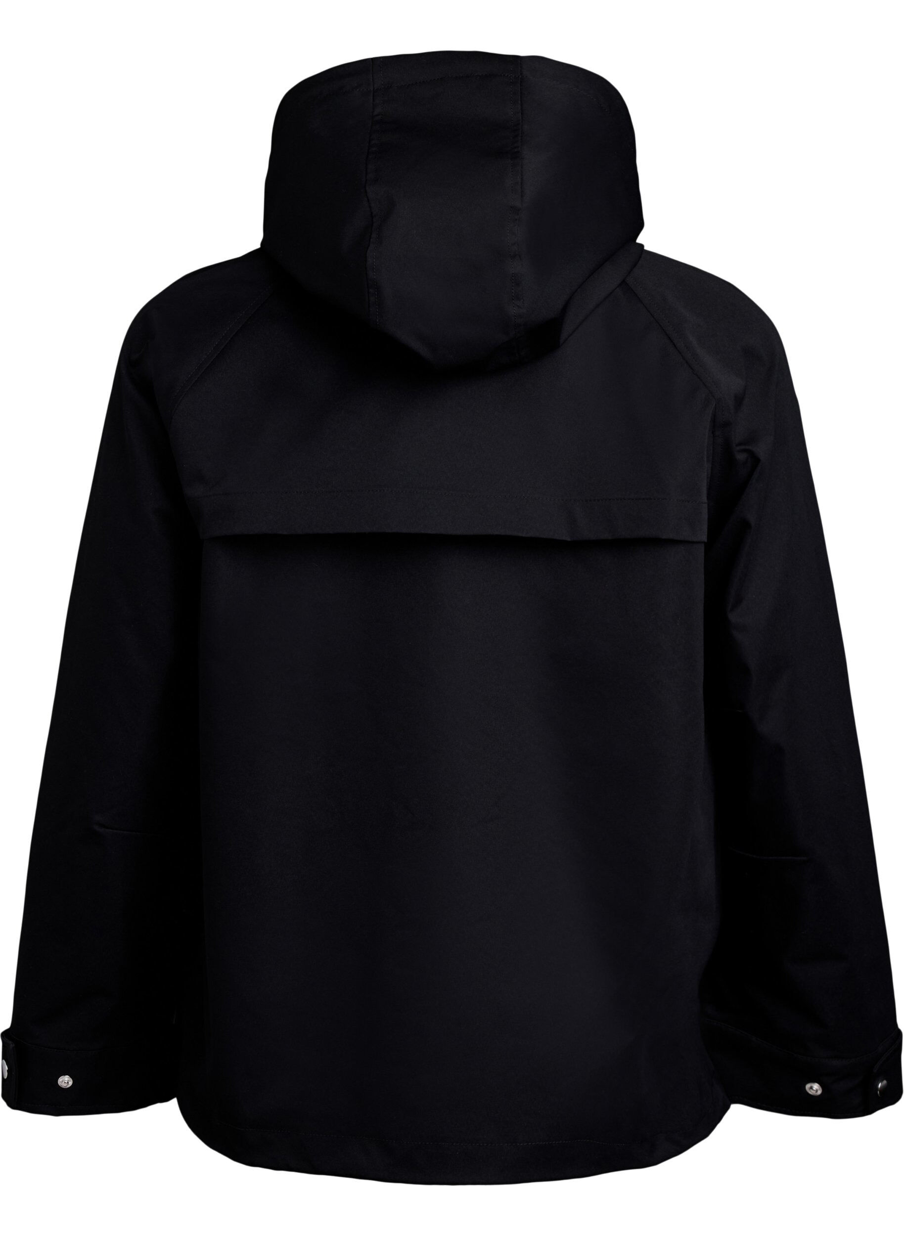 ZizziKurze Fr&uuml;hlingsjacke mit abnehmbarer Kapuze, Schwarz, Packshot image number 1