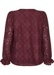 Langarmbluse mit Spitzenmuster, Dunkles Bordeaux, Packshot image number 1
