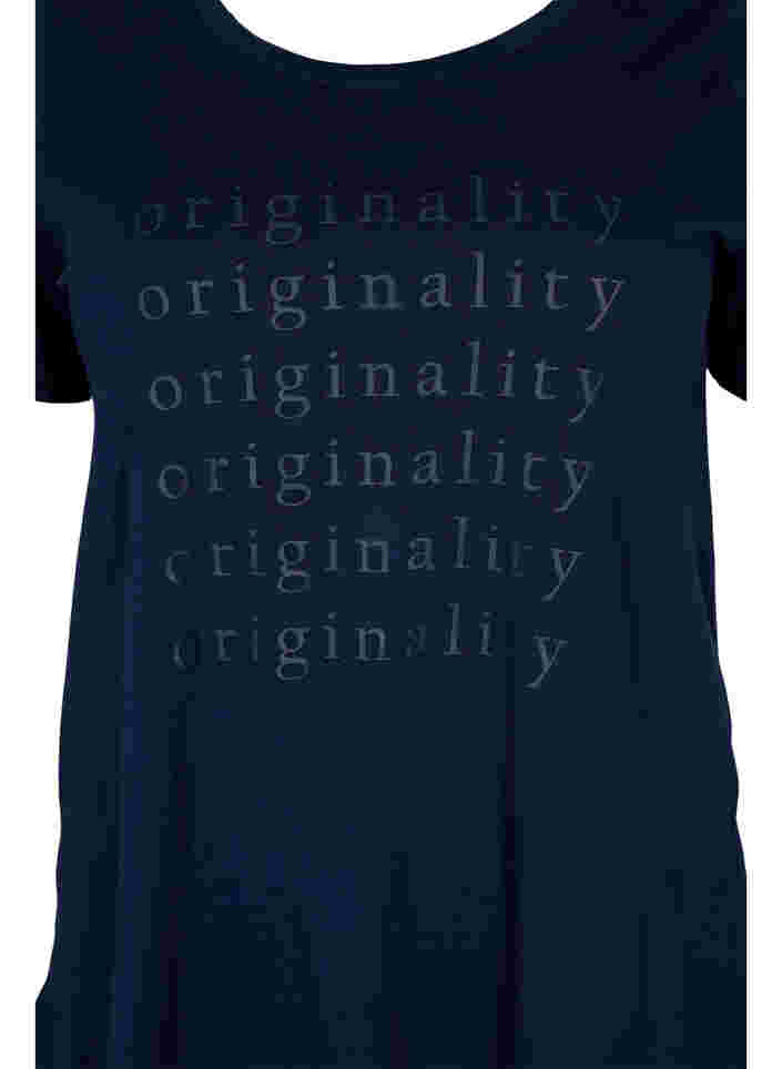 Baumwoll-T-Shirt mit zweifarbigem Logodruck, Navy Blazer, Packshot image number 2
