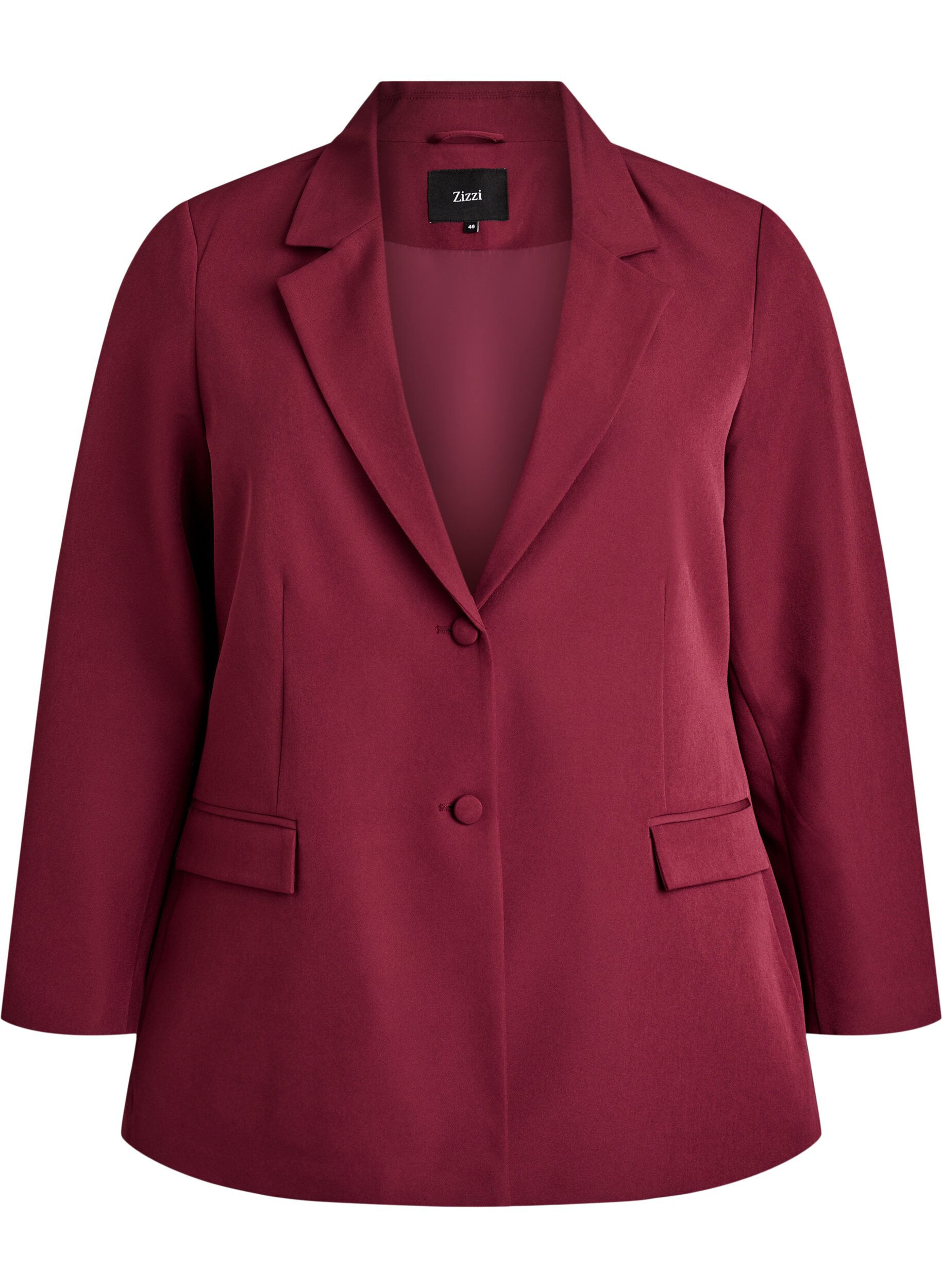 Zizzi Klassischer Blazer mit Knopfverschluss, Rot, Packshot image number 0