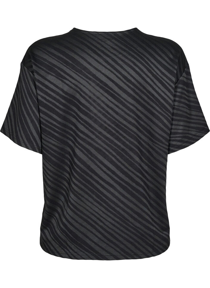 Oversize-Bluse mit Muster, Schwarz, Packshot image number 1