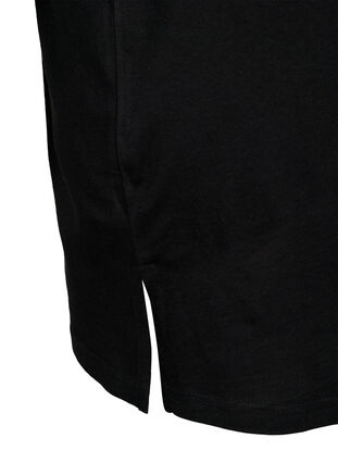 Einfarbiges Oversize T-Shirt mit V-Ausschnitt, Black, Packshot image number 3