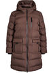 Puffermantel mit Kapuze und Taschen, Braun, Packshot image number 0