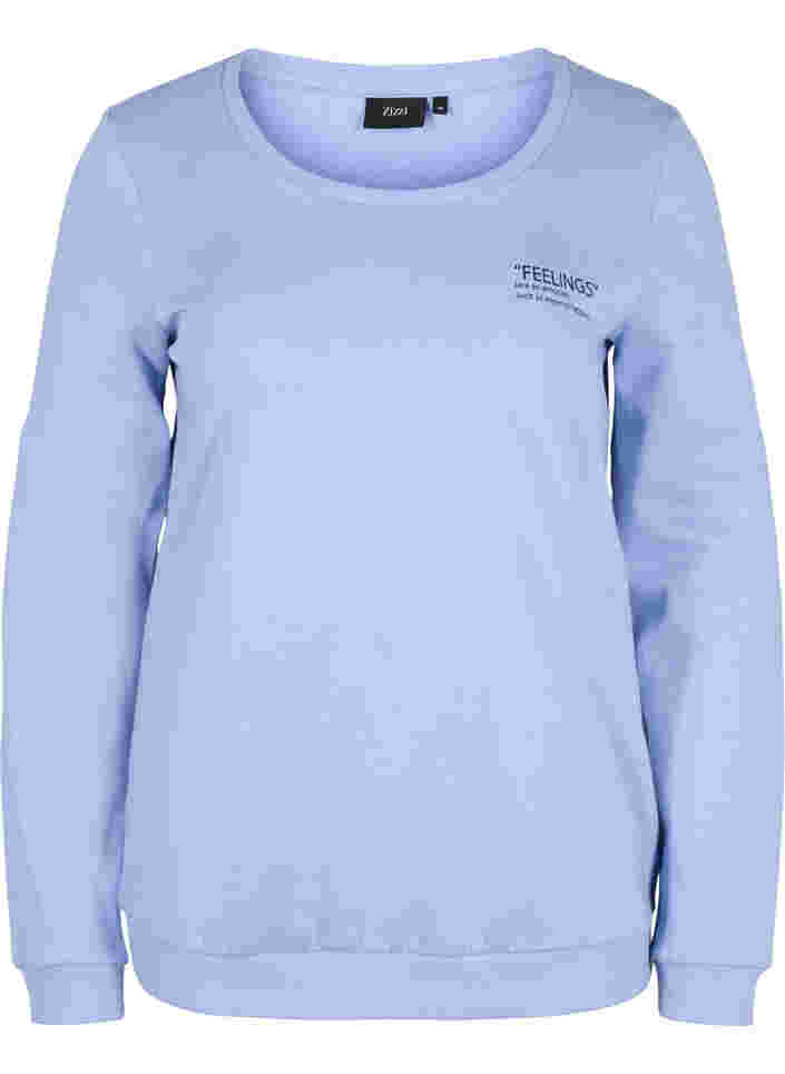 Baumwollsweatshirt mit Textaufdruck, Blue Heron, Packshot