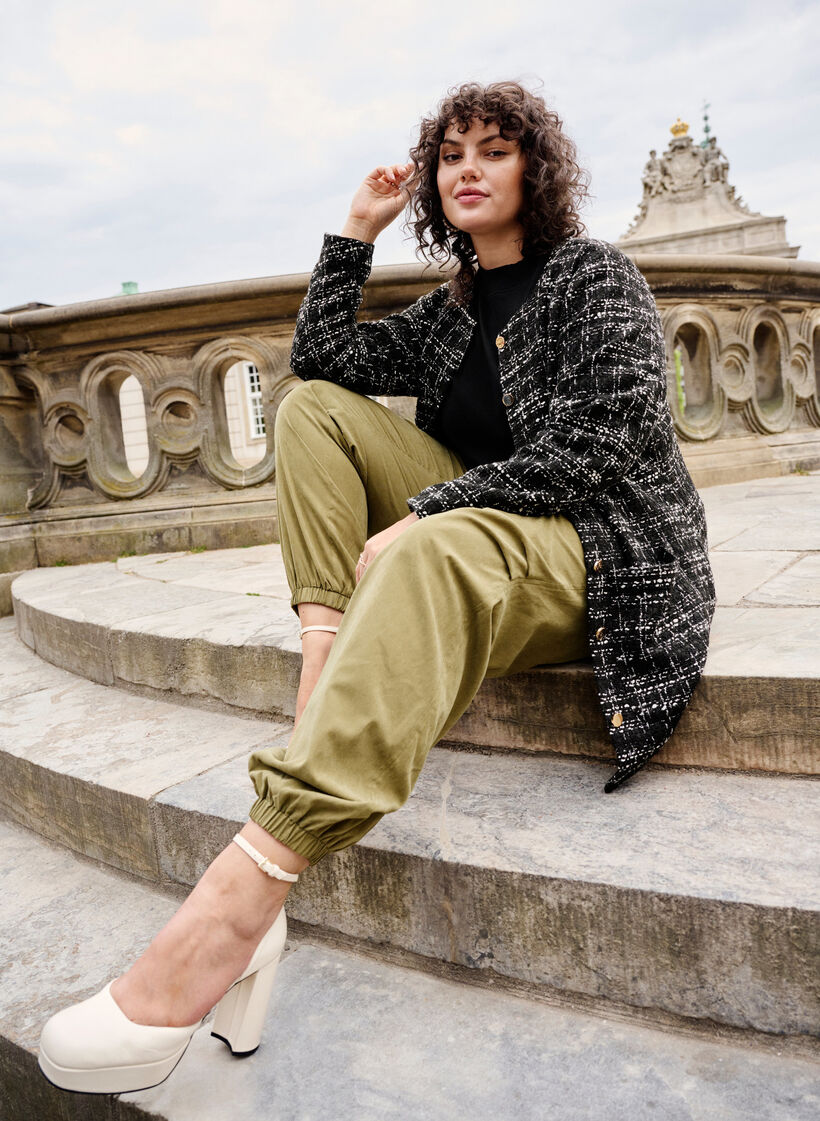 Lockere Hose mit Gummizug, Martini Olive, Image image number 0