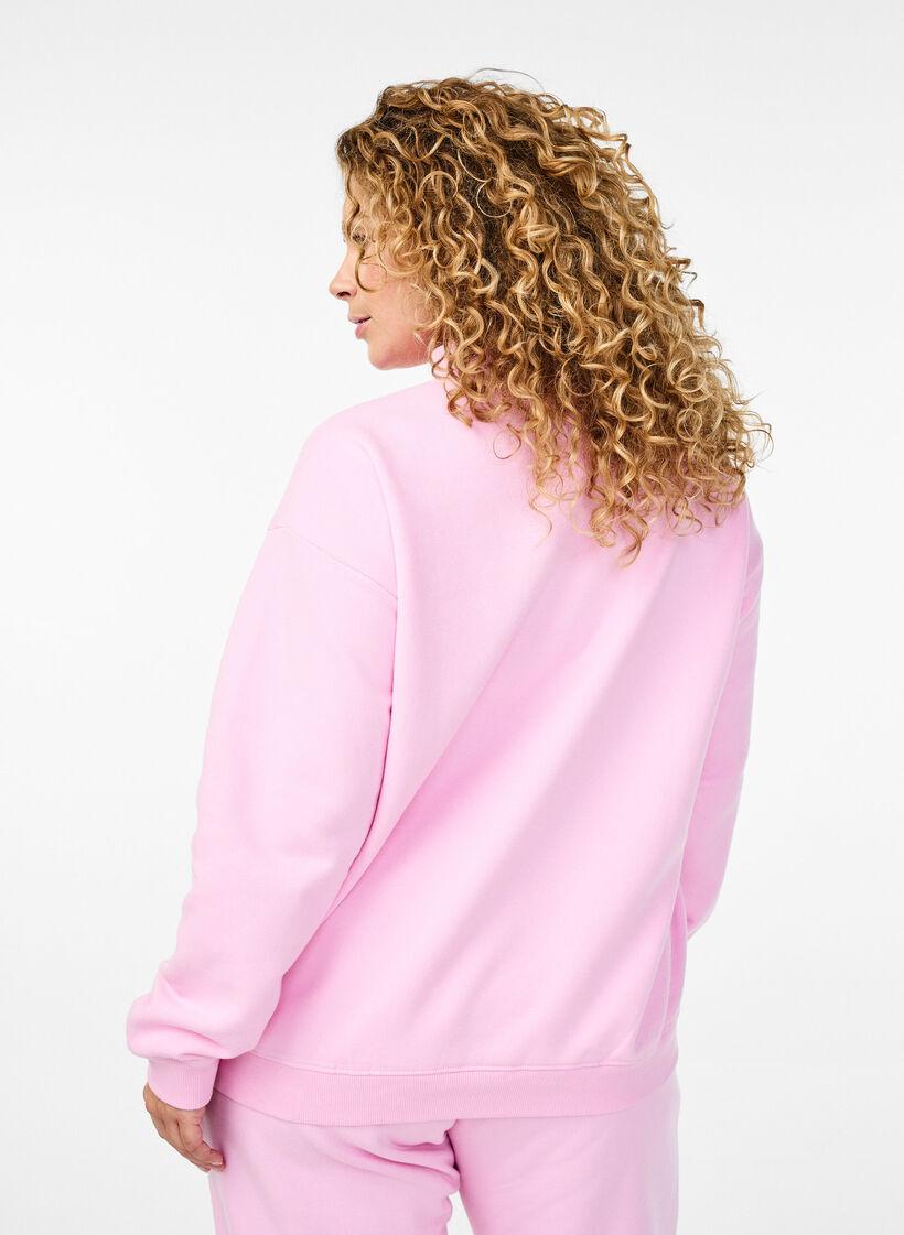 Sweatshirt mit hohem Kragen und langen &Auml;rmeln, Pink, Model image number 2