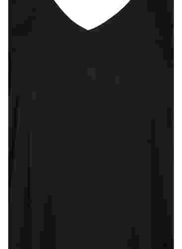Viskosekleid mit V-Ausschnitt, Black, Packshot image number 2