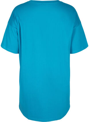 Langes kurzarm T-Shirt aus Baumwolle, Fjord Blue, Packshot image number 1