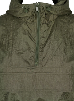 Langer Anorak mit Kapuze und Taschen - Grün - Gr. 42-64 - Zizzi