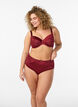 Slip mit Spitze und einem Schleifendetail hinten, Dunkles Bordeaux, Model image number 1