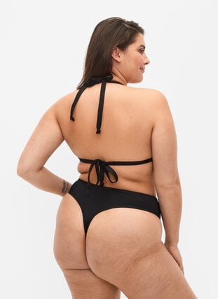 Bikini-Tanga mit normaler Taillenhöhe, Black, Model image number 1