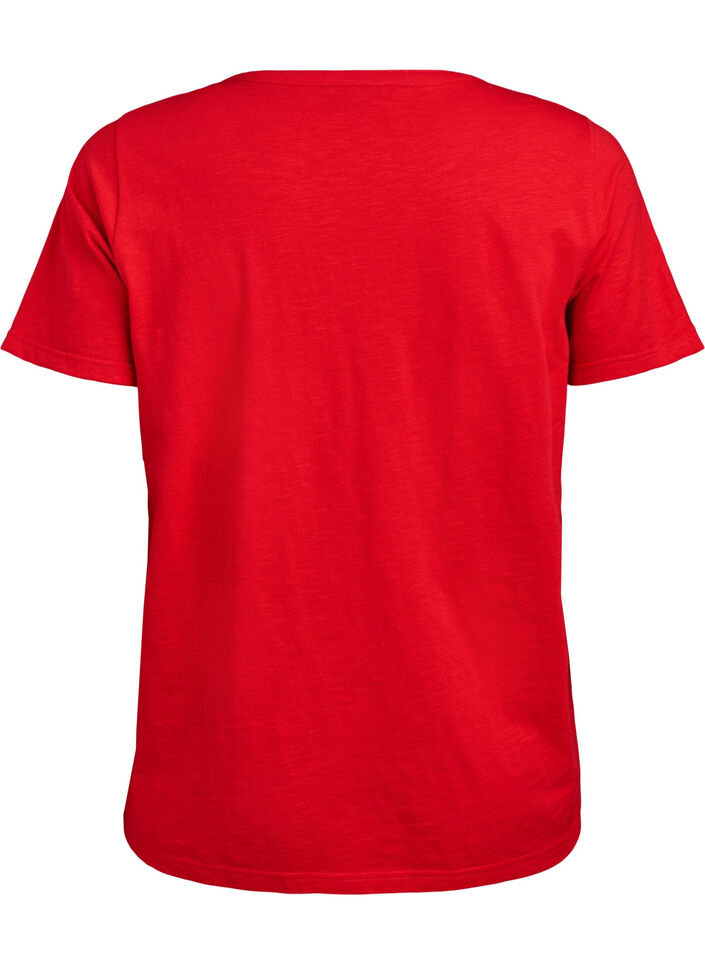 T-Shirt mit Knopfleiste, Rot, Packshot image number 1