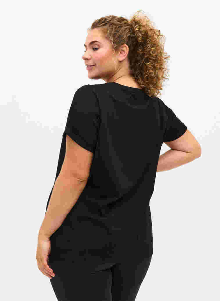 Trainings-T-Shirt mit Print, Black Run, Model image number 1