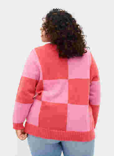 Karierter Pullover, Begonia Pink Comb, Model image number 1