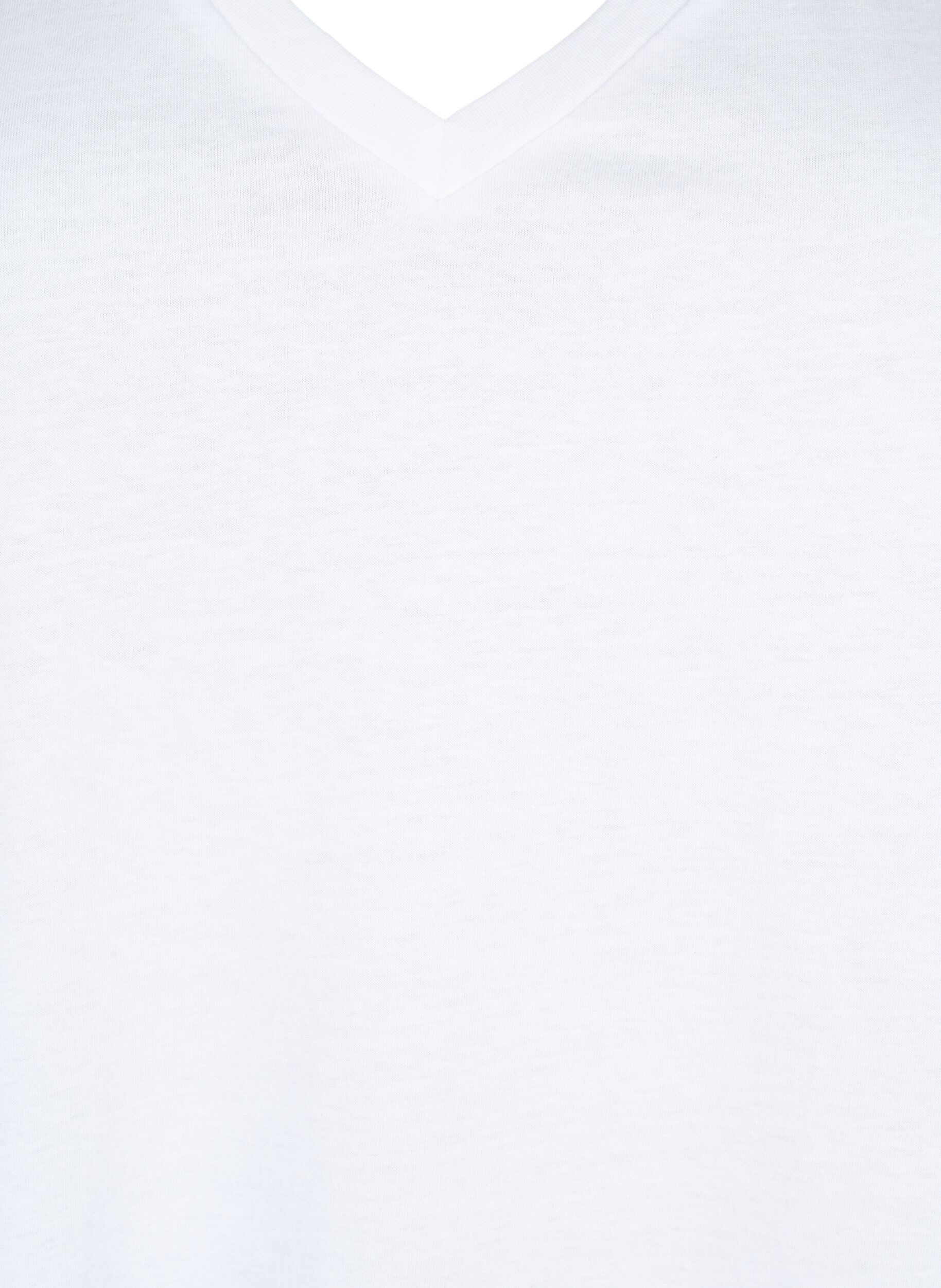 Zizzi T-Shirt aus Baumwolle mit kurze Spitzen&auml;rmeln, Wei&szlig;, Packshot image number 2