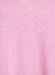 Kurz&auml;rmeliges Basic T-Shirt mit V-Ausschnitt, Pink, Packshot image number 2