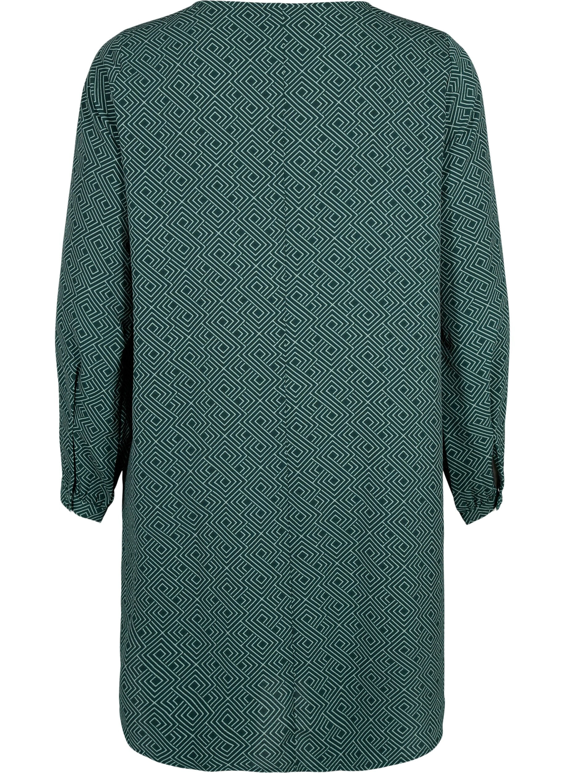 Zizzi Kleid mit V-Ausschnitt und Aufdruck, Scarab Graphic AOP, Packshot image number 1