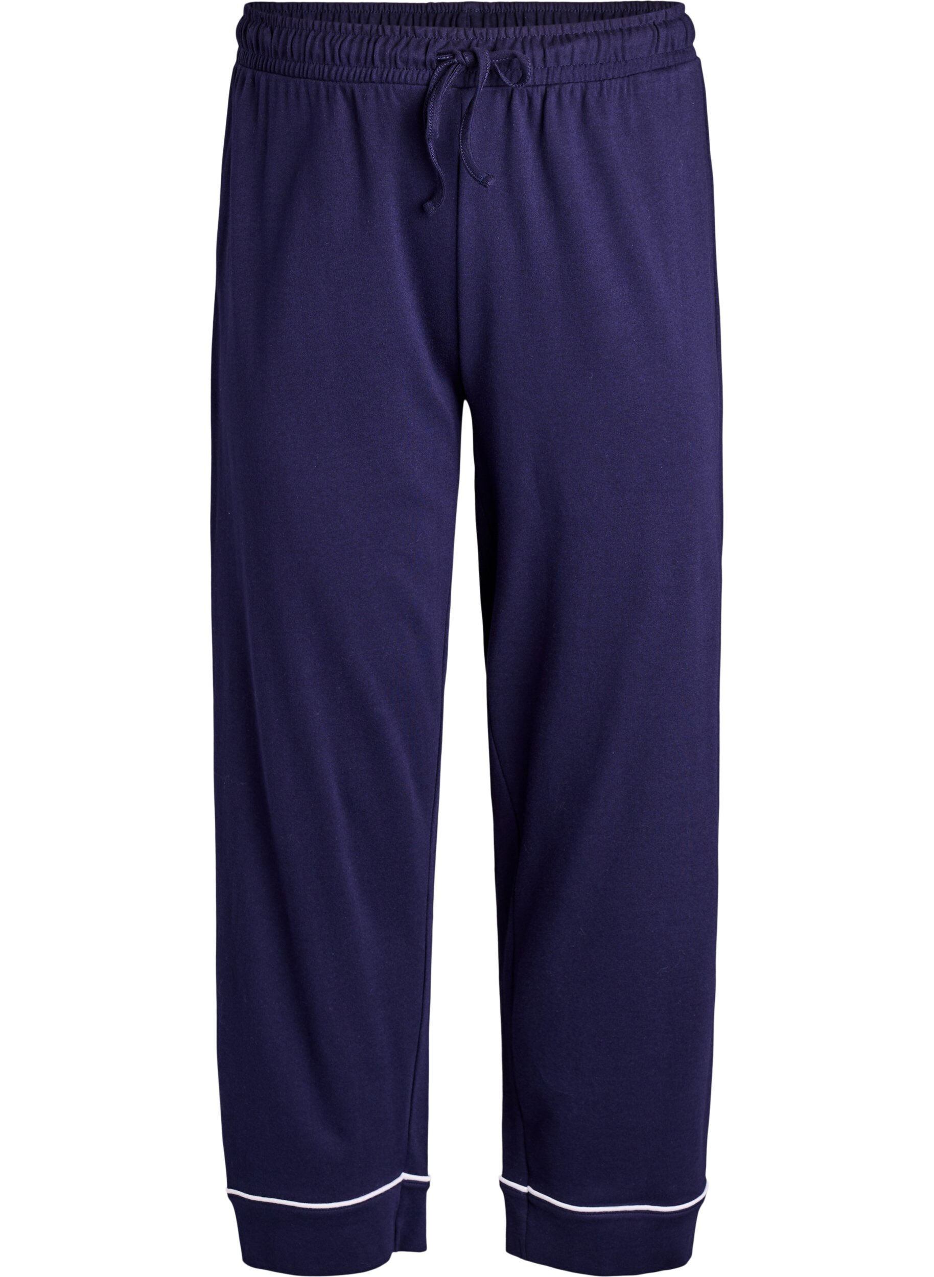 ZizziBaumwoll-Pyjamahose mit hohem Bund, Blau, Packshot image number 0