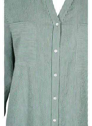 Gestreiftes Hemdkleid aus Baumwolle, Green Stripe, Packshot image number 2
