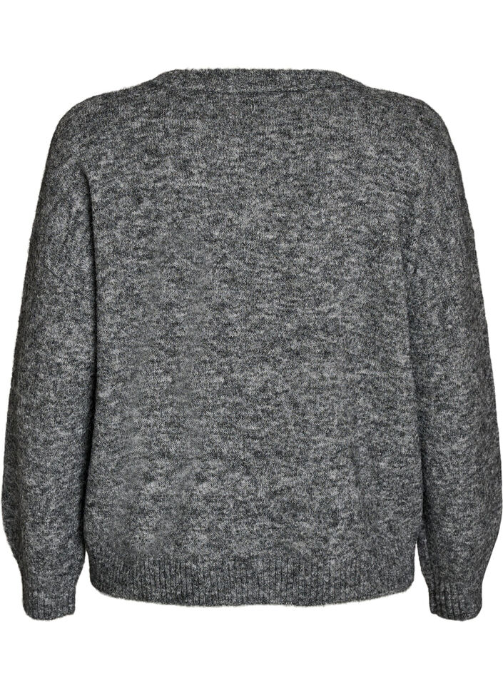 Pullover mit Blumenapplikation, Grau, Packshot image number 1